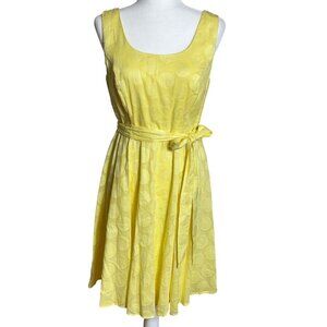 B. Smart Dress Yellow Midi Fit Flare 50s Retro Rockabilly Classic Womens 4